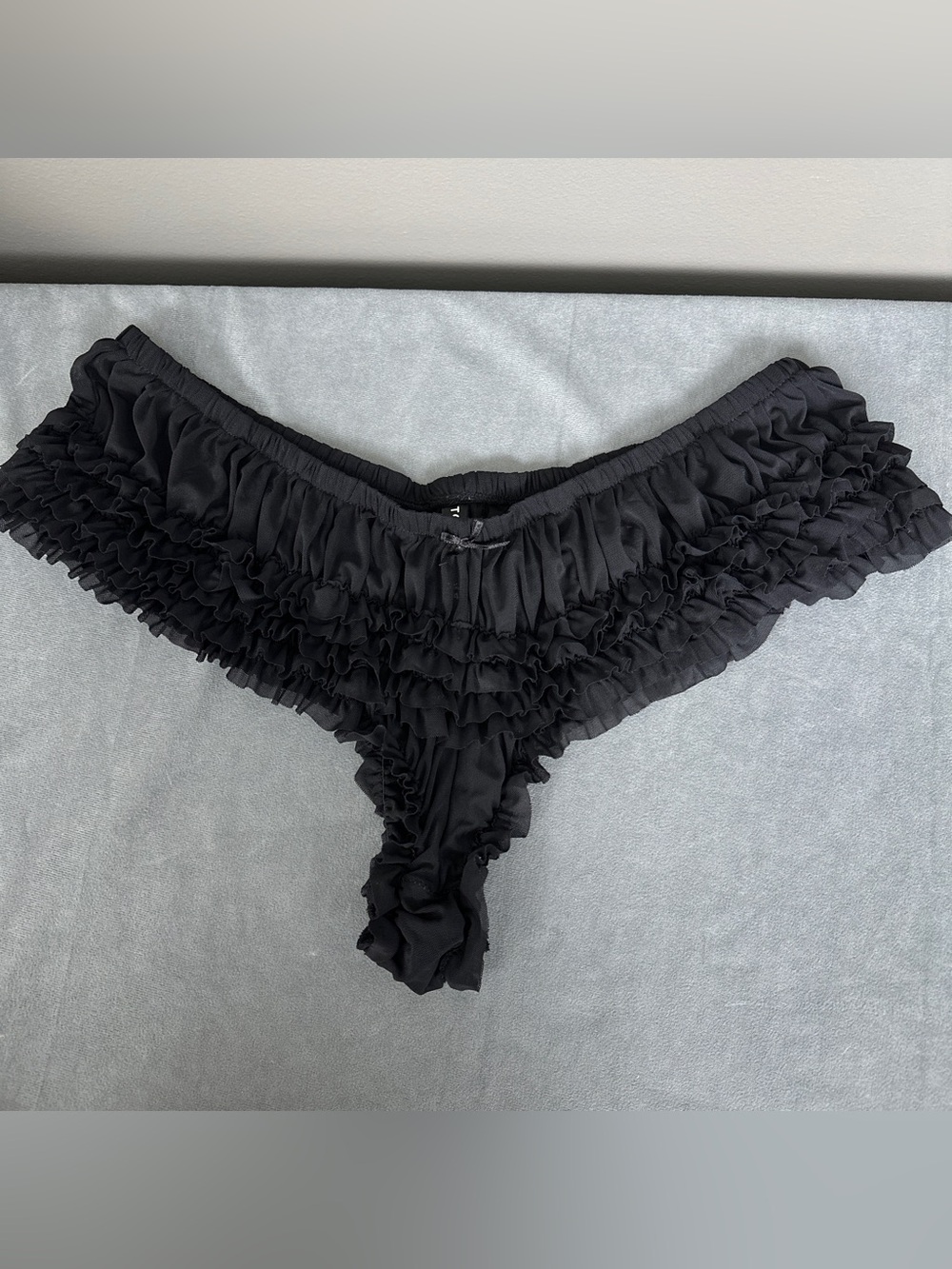 Torrid Black Rumba Ruffle Panty Size 4 Plus Size Pin Up Lingerie 4X Panties - Picture 5 of 8
